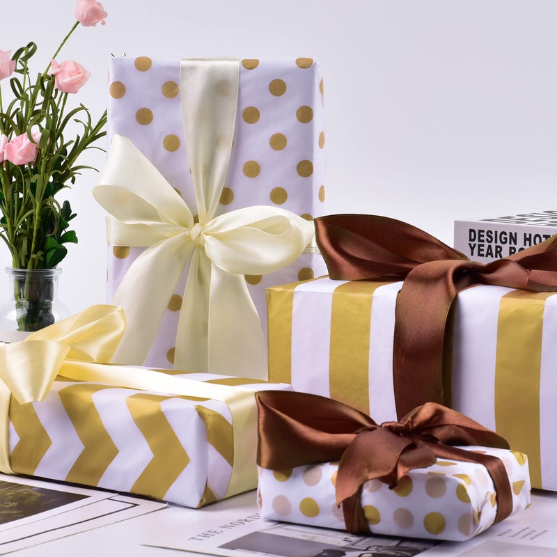 Ueerdand 120 Sheets Gold Tissue Paper, Christmas Metallic Gift Wrapping Paper Bulk for New Year Gift Bags, Birthday, Graduation, DIY Shipping Crafts, 20 Inch x 14 Inch - Image 2
